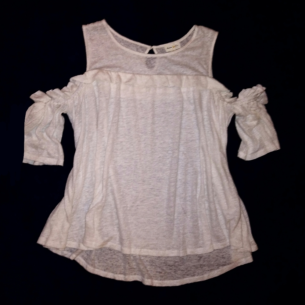 Anthropologie Meadow Rue Boho Cold Shoulder Top